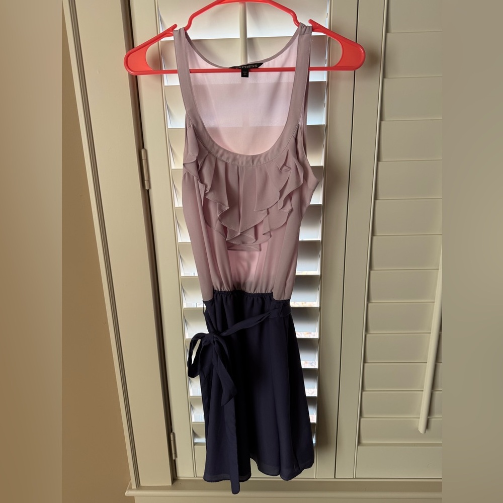 Express Small Pink and Purple Ruffle Dress